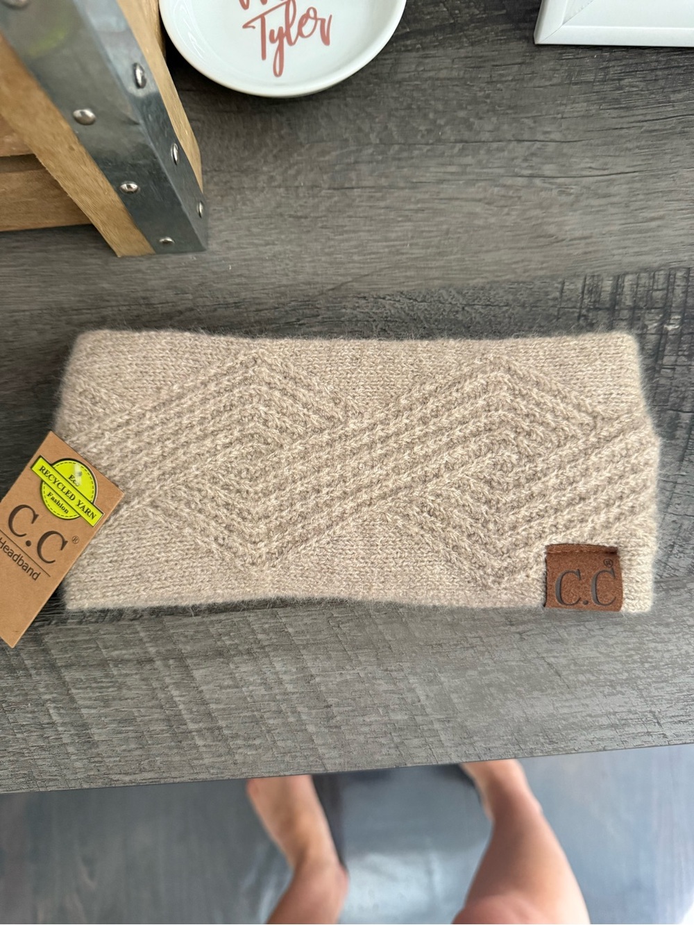 C.C Beige Knit Headband